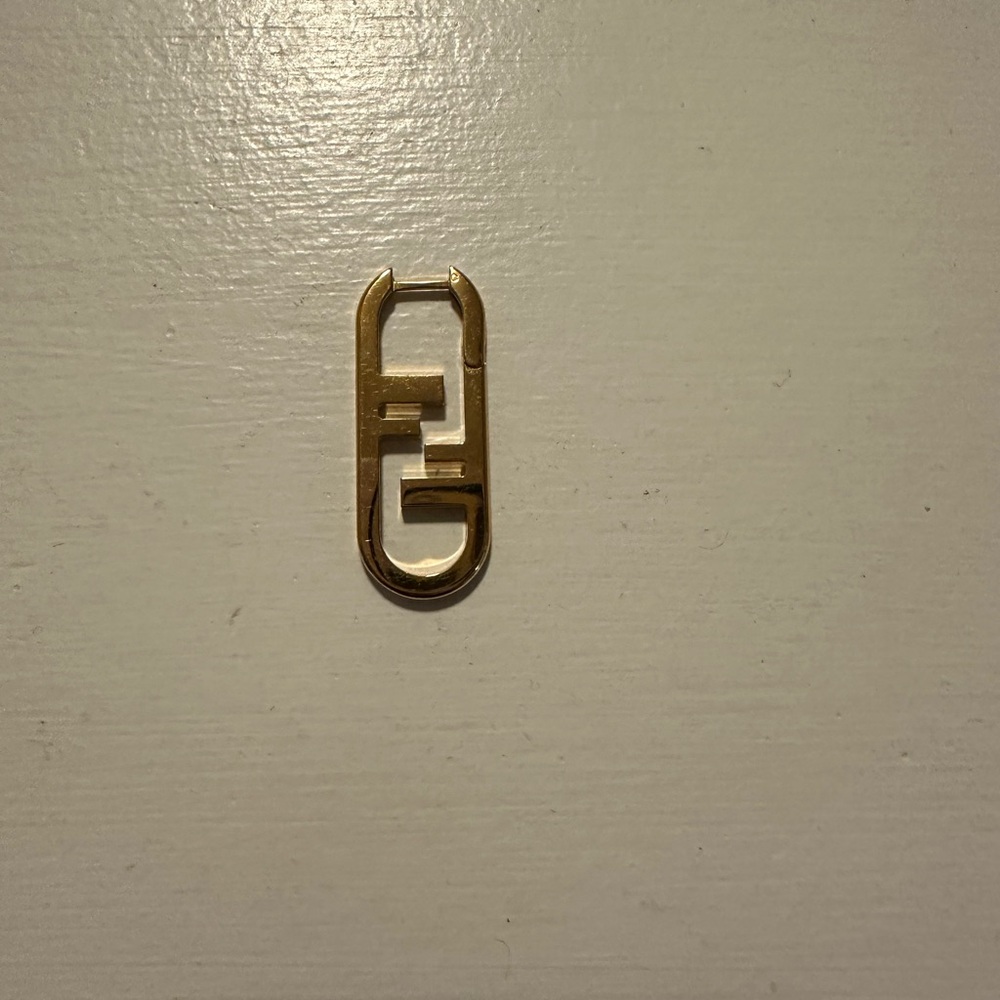 Gold Fendi Logo Single Earing